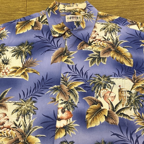 Vintage Campia Moda Hawaiian 100% Cotton Short Sleeve Botanical Shirt XL - Picture 2 of 6